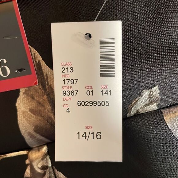 Avenue Metalic Floral Roses Pull On Pencil Skirt Black Gold Silver Women’s 14/16 - Picture 8 of 9